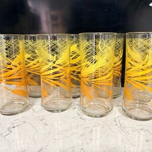 Set of 8 Libbey Golden Wheat 16 oz tumblers 1970’s